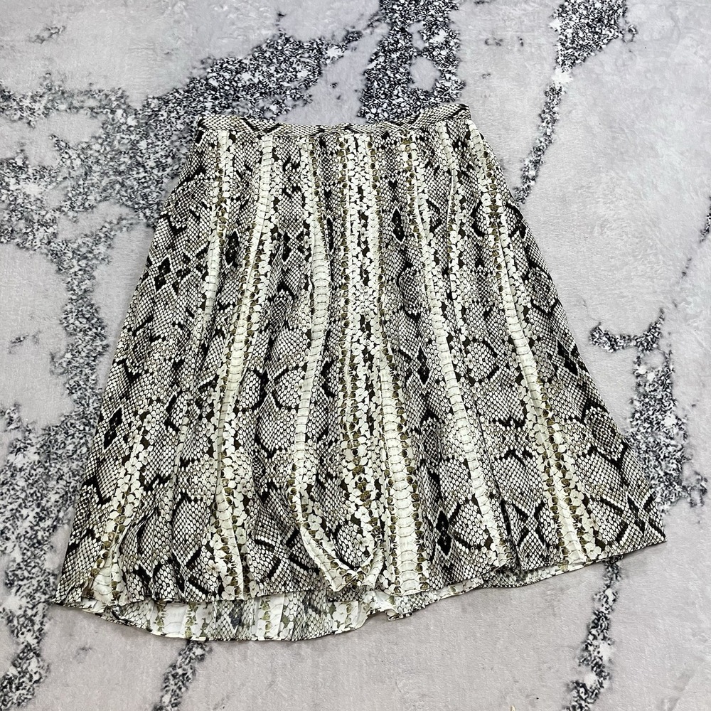 J Crew Snake Print A Line Skirt Womens Size 14 Beige Animal Print Midi